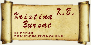 Kristina Bursać vizit kartica